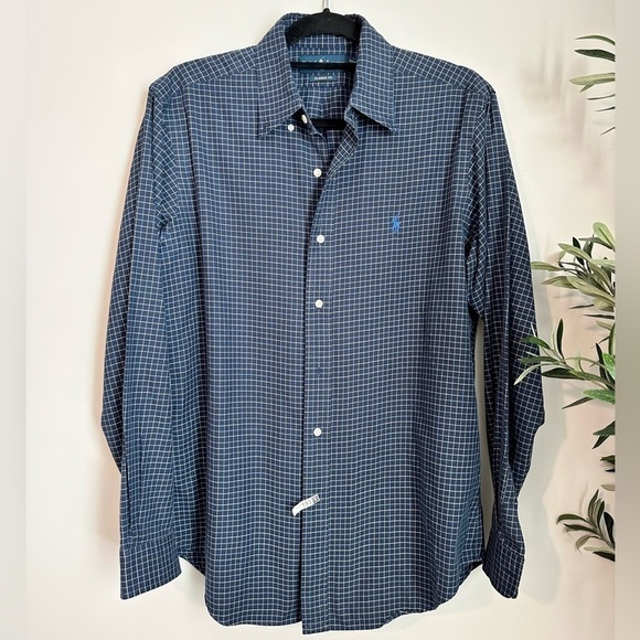 Ralph Lauren Classic Fit Striped Button down‎ Shirt. Size Medium. Blue/White - Picture 1 of 4